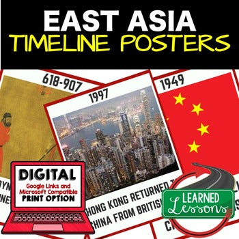 East Asia Timeline Posters and Activity Pages Print and Google - preview 1