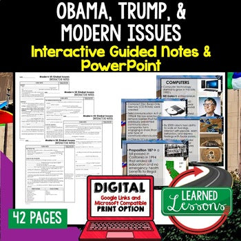 Obama to Current Events Notes & PowerPoints, US History, Print, Digital - preview 1
