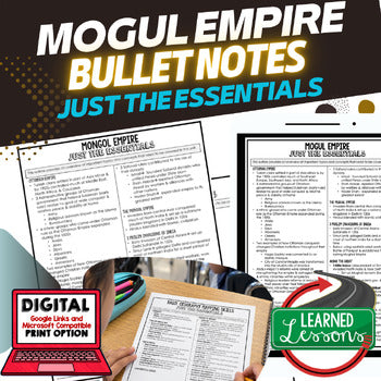 MONGOL EMPIRE Outline Notes, Mongol Empire Bullet Notes, Unit Review, Test Prep - preview 1