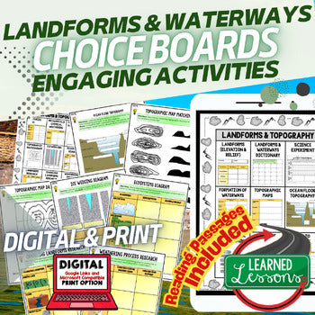 Landforms & Topography Activities, Landforms & Topography Choice Board - preview 1