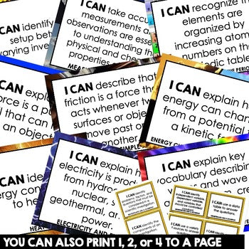 Physical Science I Can Posters Bundle | NGSS Learning Targets - preview 4